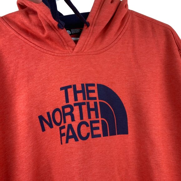 The North Face Mens Sz 3XL Orange Hoodie Sweatshirt Big Graphic Logo - Picture 1 of 5